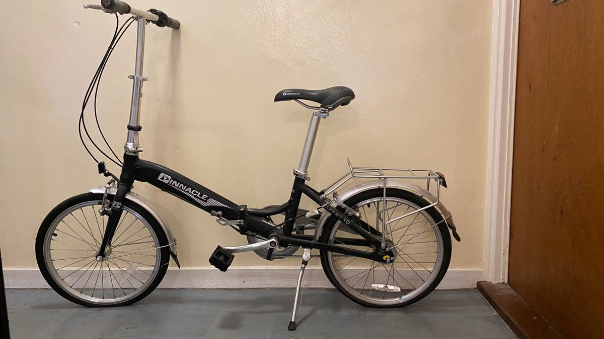 Pinnacle Journey 1.0 folding bike in matte black. Shimano Nexus 3-speed.