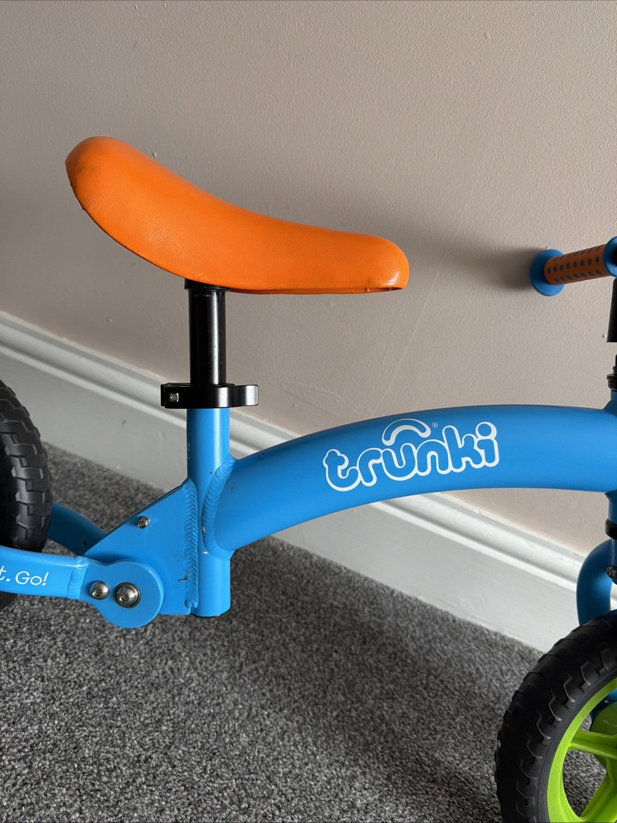 Trunki Folding Balance Bike 12" Hard Wheels - Blue