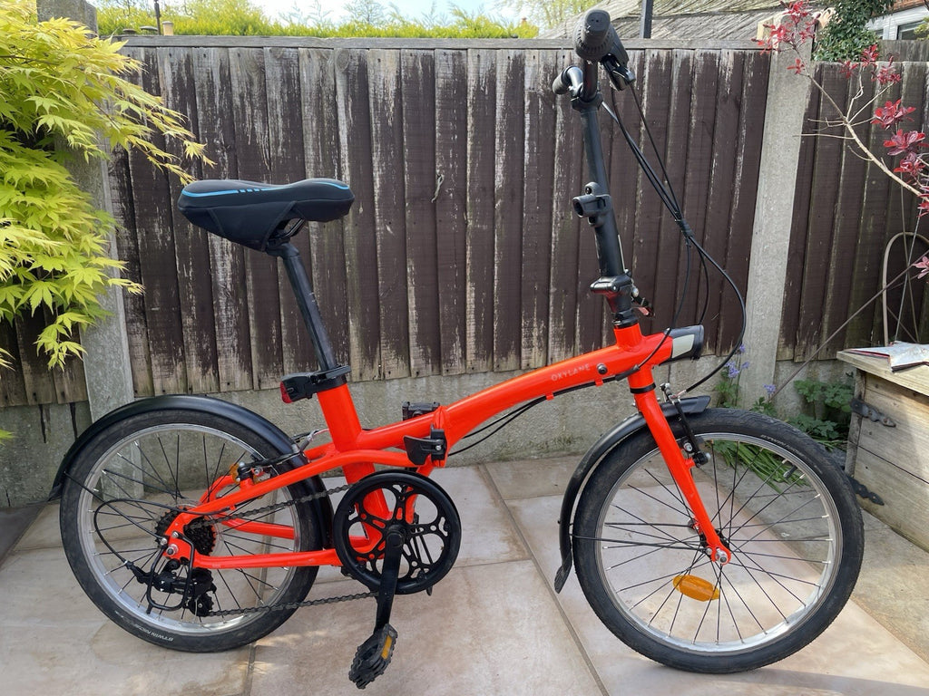 Oxylane Tilt 500 Foldable Bicycle Orange 7-Speed