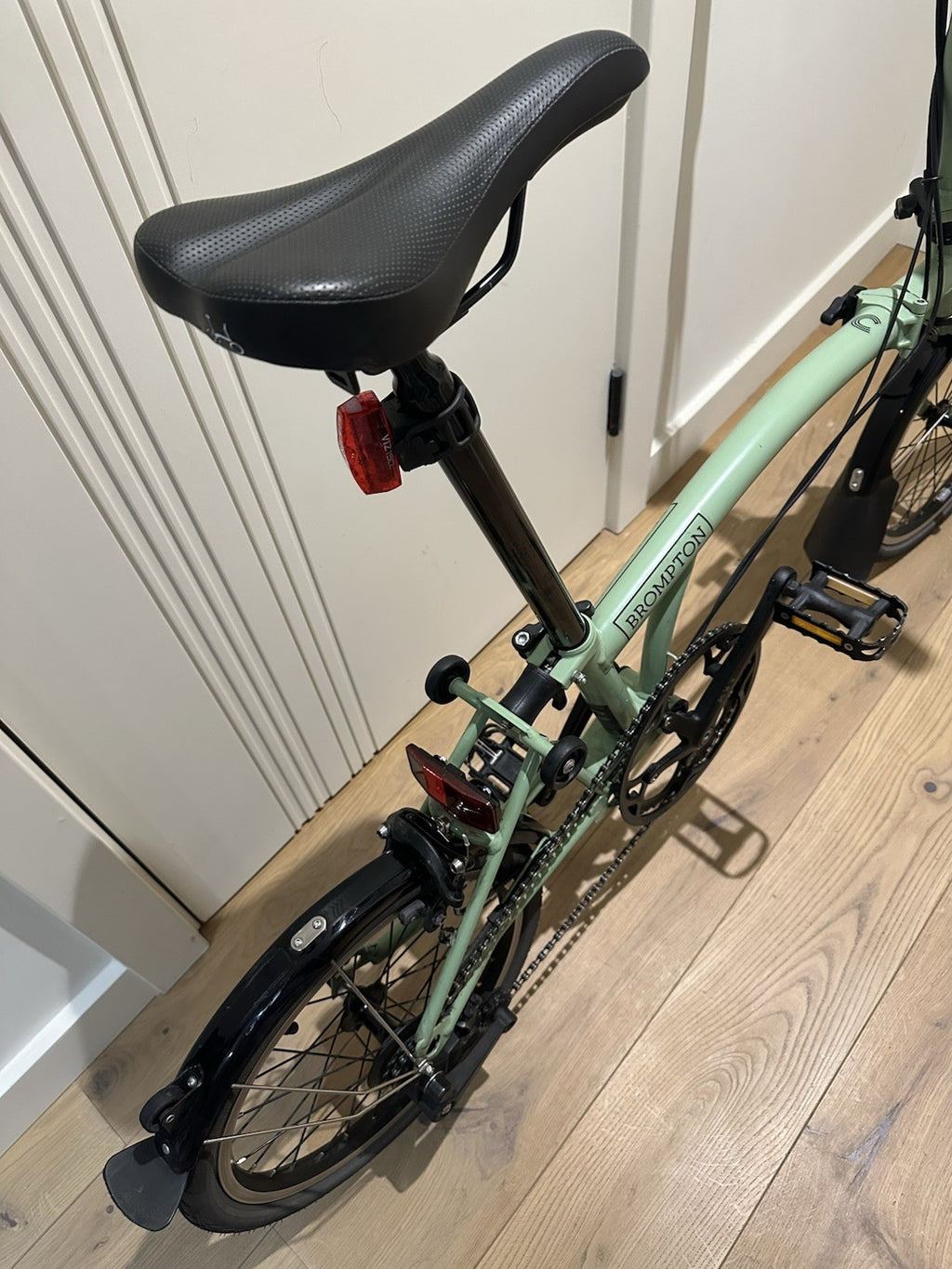 Brompton Folding Bike 16in Green, Mudguards, Derailleur Gears, Rim Brakes