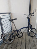 Brompton M3L Folding Bike Tempest Blue 3 Speed – Rack, Lights, Extras