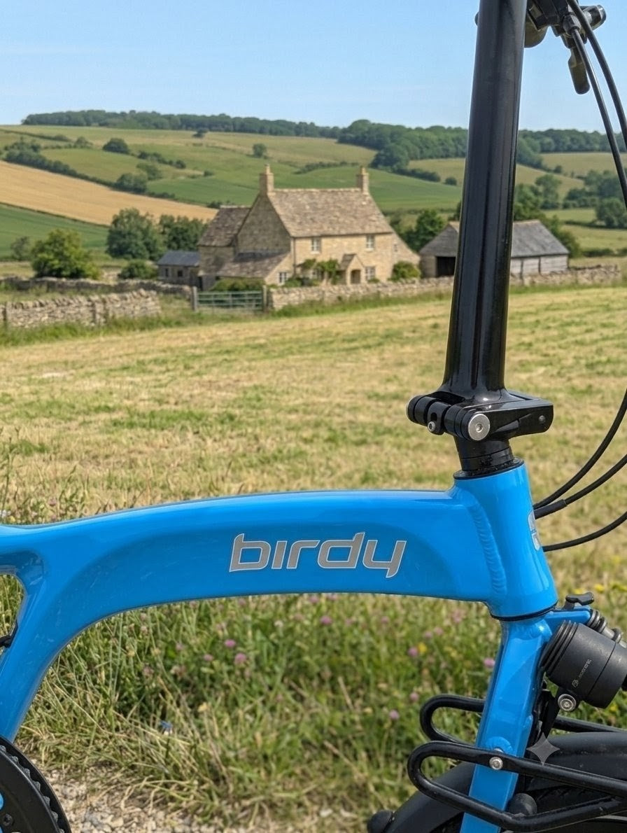 Birdy by Riese & Muller 18in, Cyan Blue  Hydraulic Disc, Front Susp, Lighting