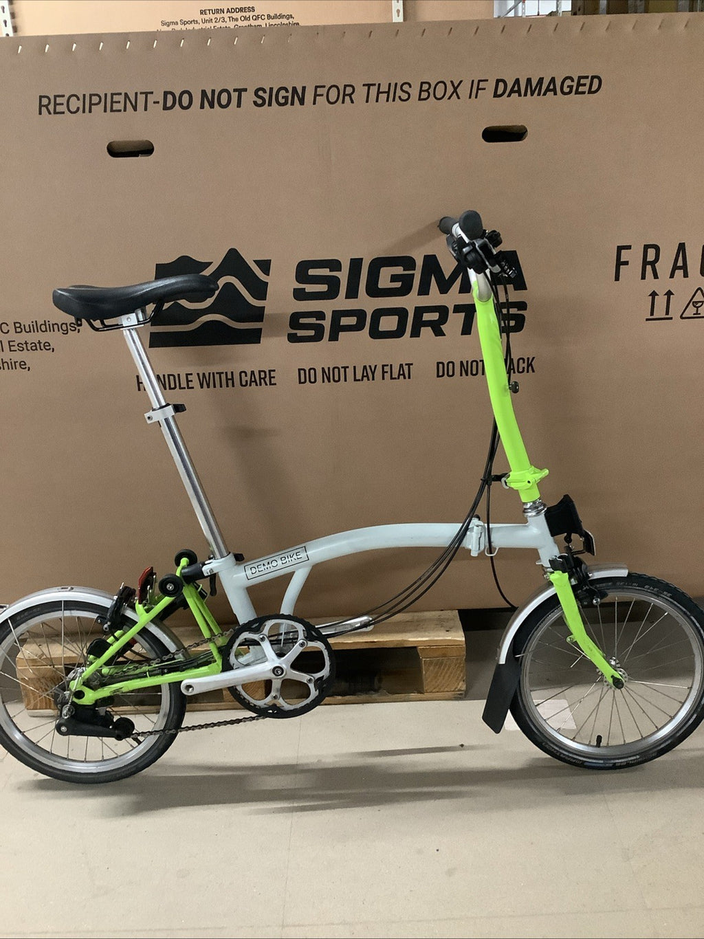 Brompton Steel M6L Folding Bike Papyrus White/Lime Green