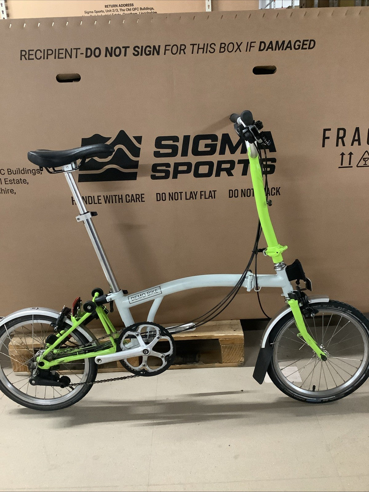 Brompton Steel M6L Folding Bike Papyrus White/Lime Green