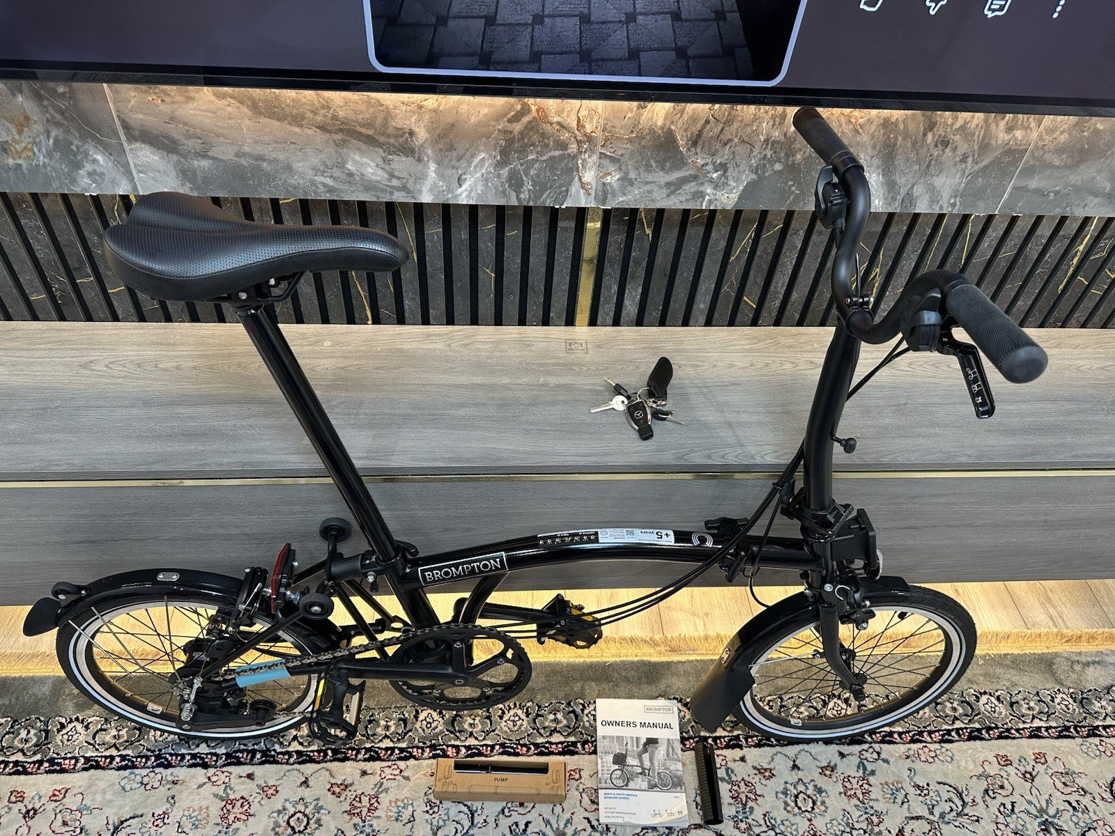 Brompton C Line 6 Speed Mid Handlebar Folding Bike - Matt Black