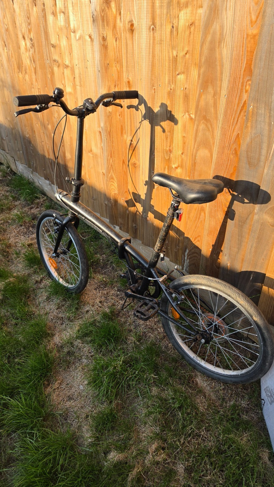 Oxylane Folding Bike Black 6 Speed Commuter Bicycle