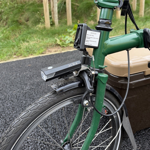 Brompton 6 Speed C Line High Handlebar Folding Bike Green with Water Proof Bag