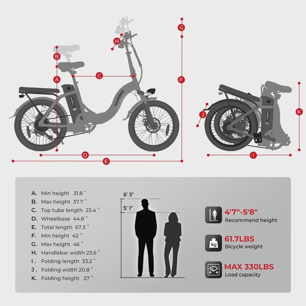 20" Portable Commuter Bike 36V 12AH Folding City Bike 7 Speed -CY20R White