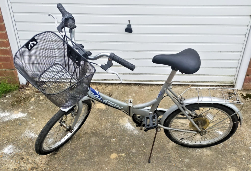 Fold Up Bicycle Ladies Raleigh Foldaway Bike. Recycling project, needs service