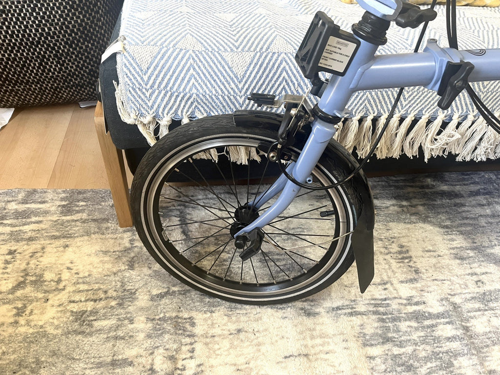 Brompton C Line Explore Mid Handlebar Folding Bike - Cloud Blue M Handlebar 2023