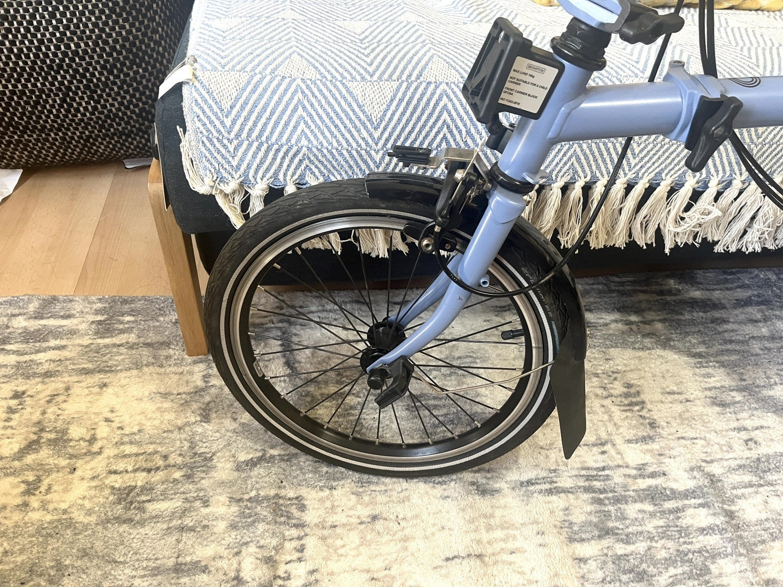 Brompton C Line Explore Mid Handlebar Folding Bike - Cloud Blue M Handlebar 2023