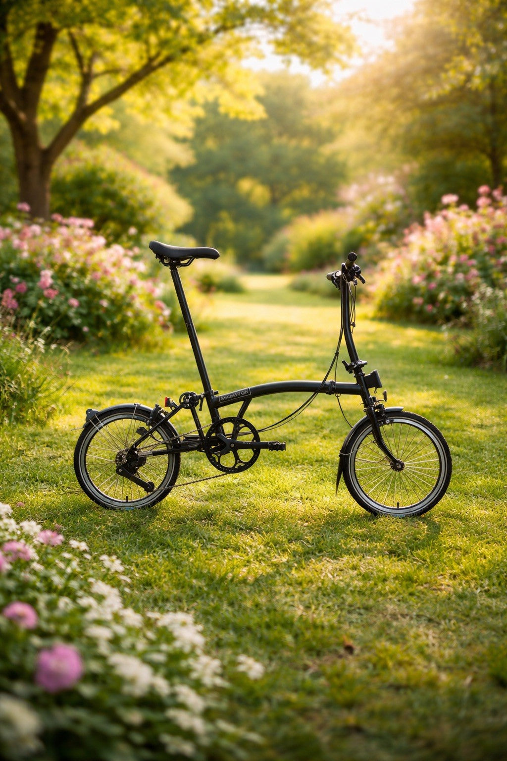Brompton C Line Folding Bike 6-Speed Black Low Handlebars