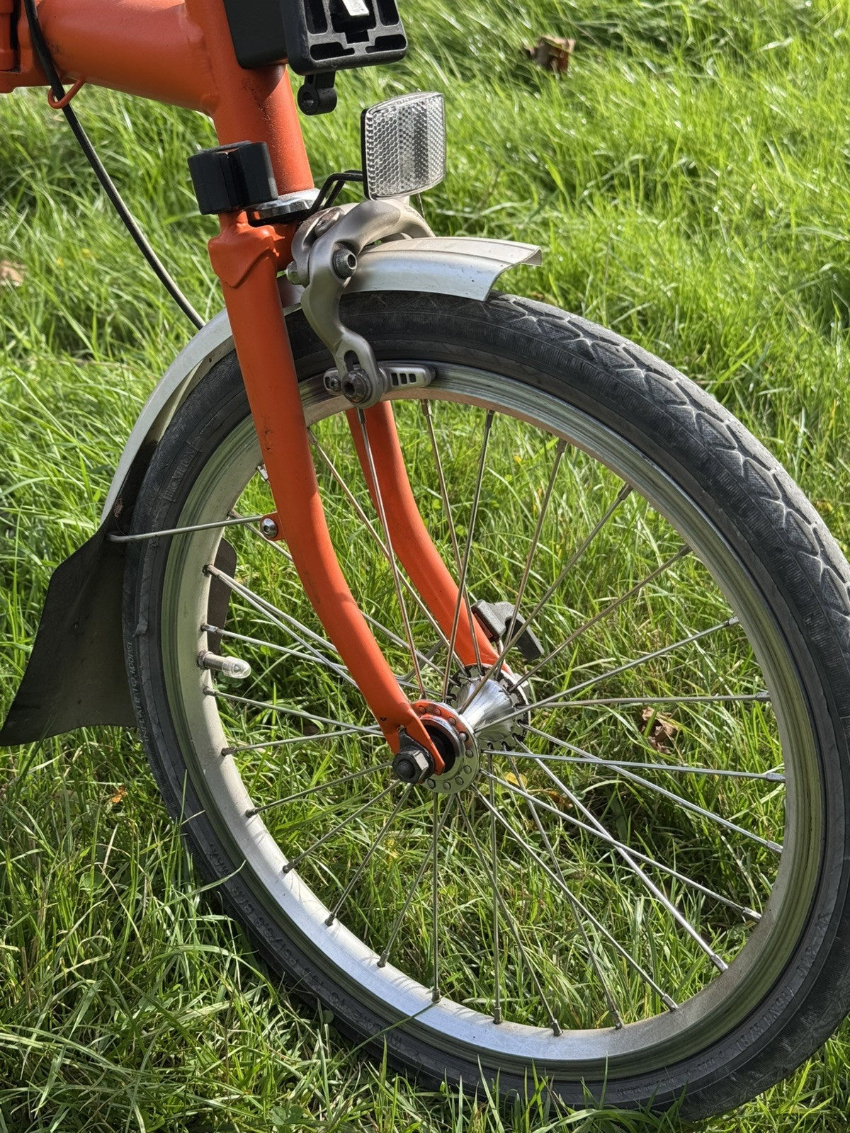 Brompton S3L Orange 3 Speed flat handlebars, Brooks Cambium Saddle