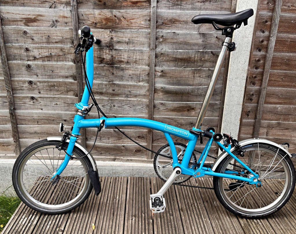 Brompton S2L Folding Bike Blue Lagoon - 2 speeds - 16in Wheels Mudguards