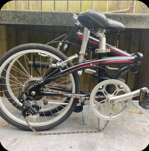 Tern Link B7 folding bicycle, with flashlight and Anti-Theft Bike Alarm
