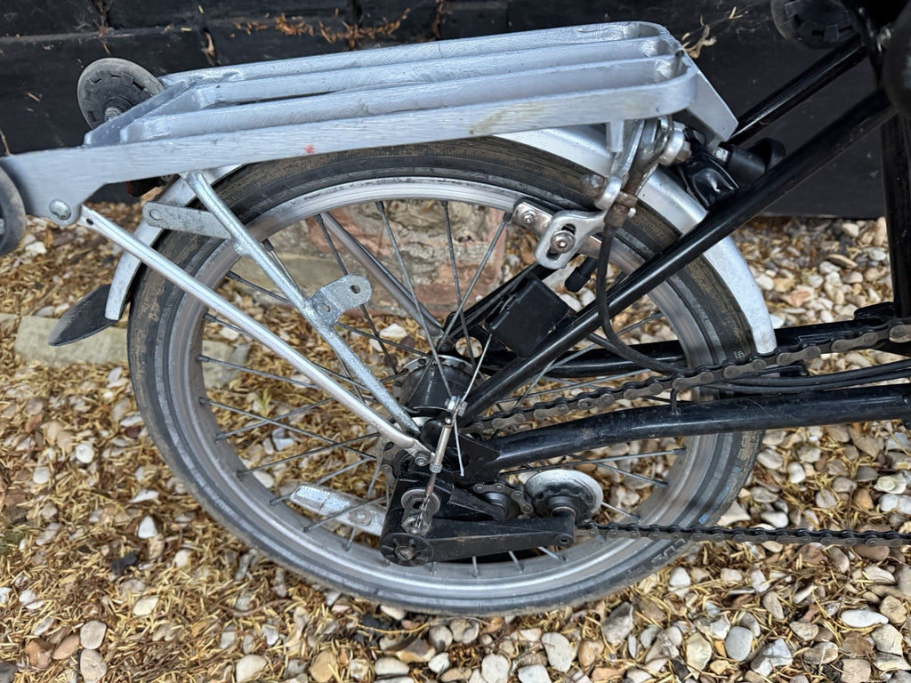 Brompton M3L Folding Bike Red complete with Rack And roll Along Wheels