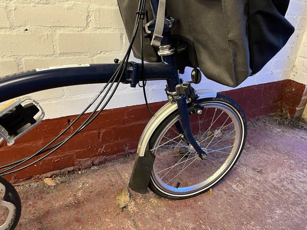 Brompton H6 Folding bicycle with 28 Litre Front bag, tool kit and Lights