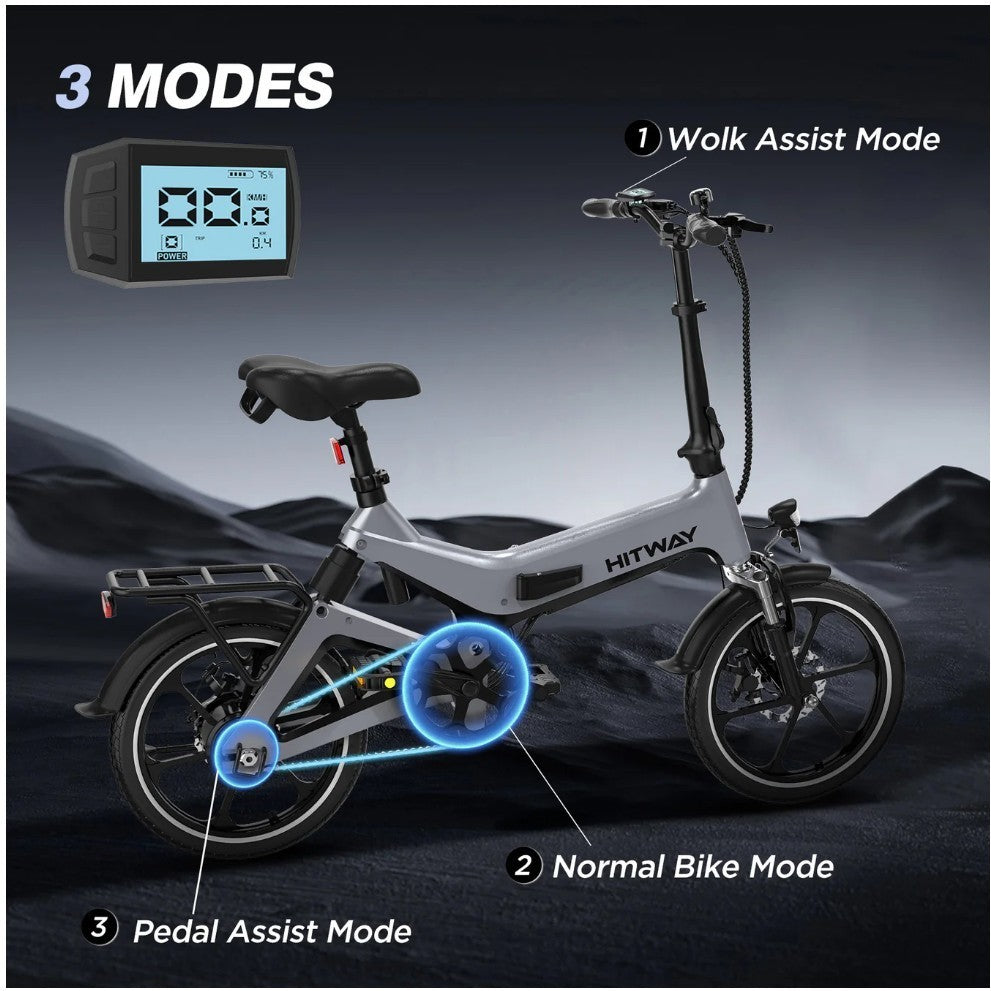 Hitway BK2 Folding City Bike 16" - Grey