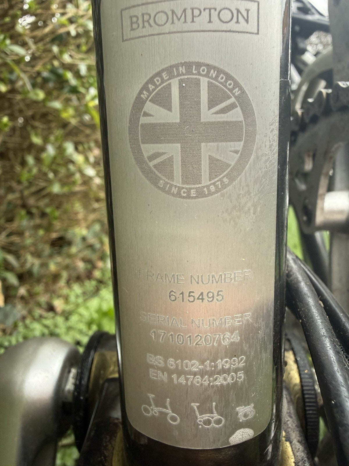 2017 Brompton M3R Folding Bike, Raw Lacquer, Brooks B17 Saddle, Dynamo Hub Light