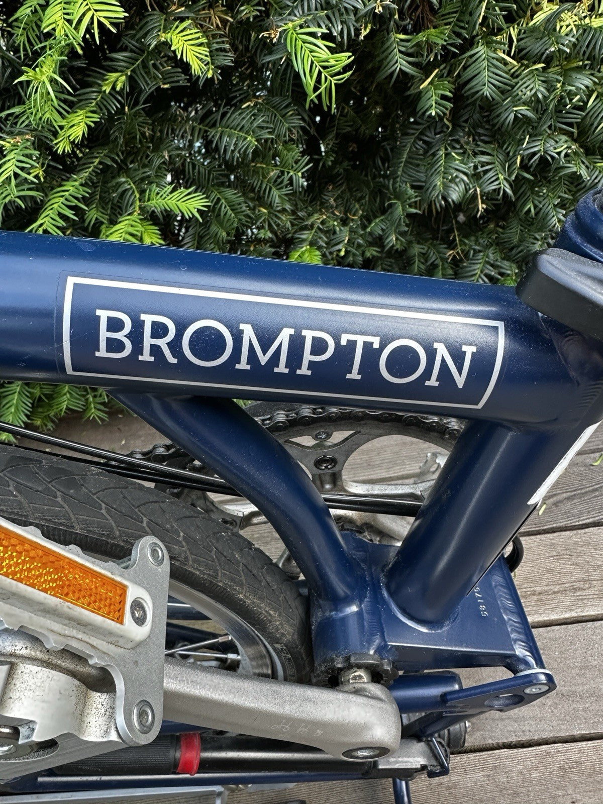 Brompton S3RU Folding Bike 3-speed, Navy Leather Saddle Excellent Condition