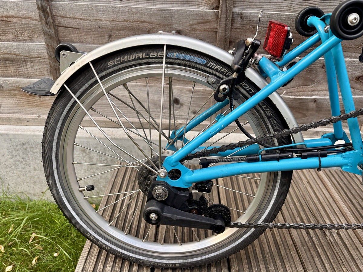 Brompton S2L Folding Bike Blue Lagoon - 2 speeds - 16in Wheels Mudguards