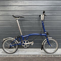Brompton M3L 3 speed Blue Cobalt Very Good Condition FREE DELIVERY