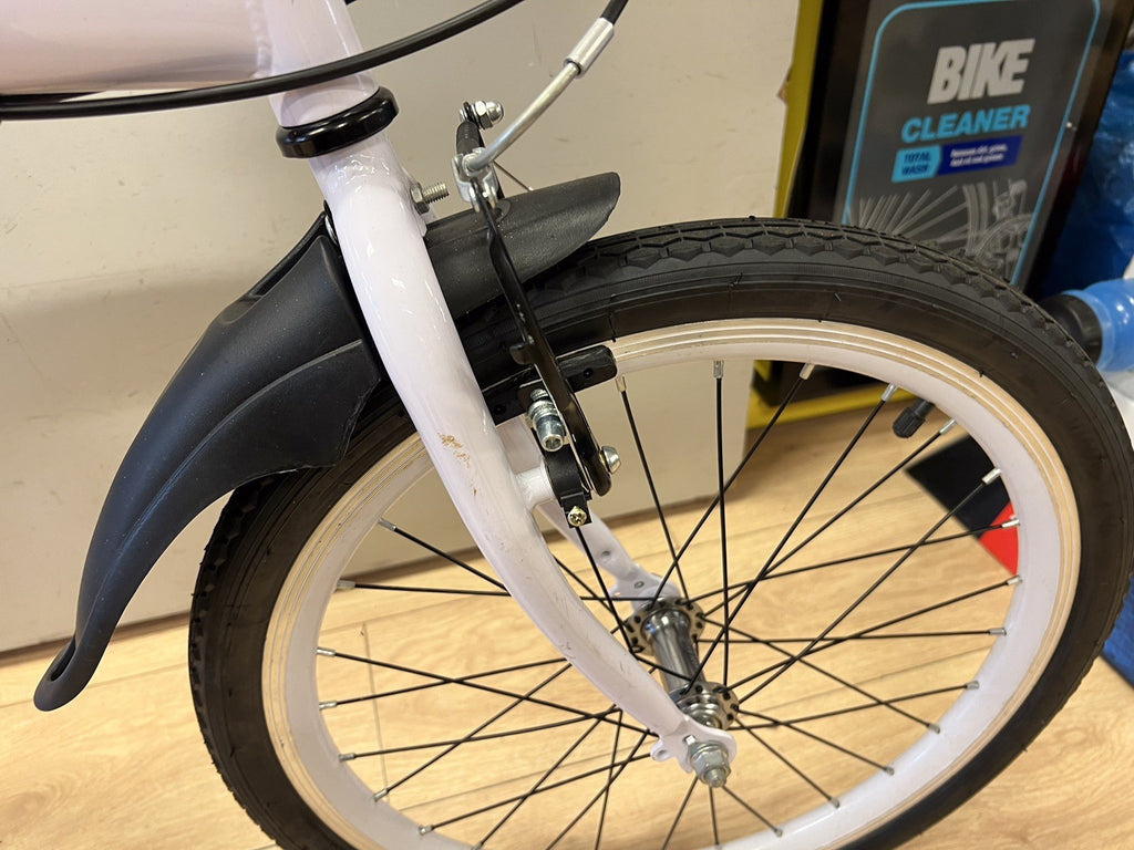 Used Compact Folder 20" Wheel White Small Folding Commute Bike