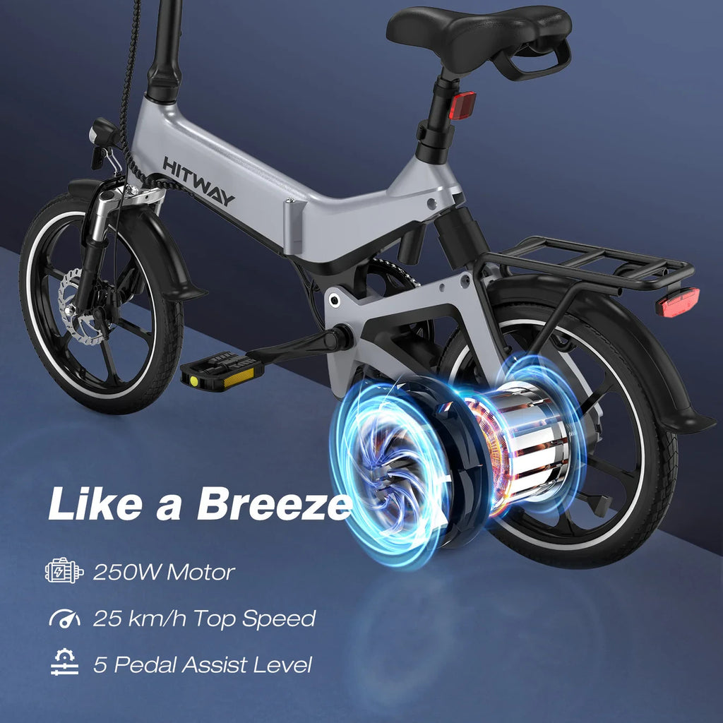 HITWAY BK2  Folding Bike, 16-inch Wheels, Black