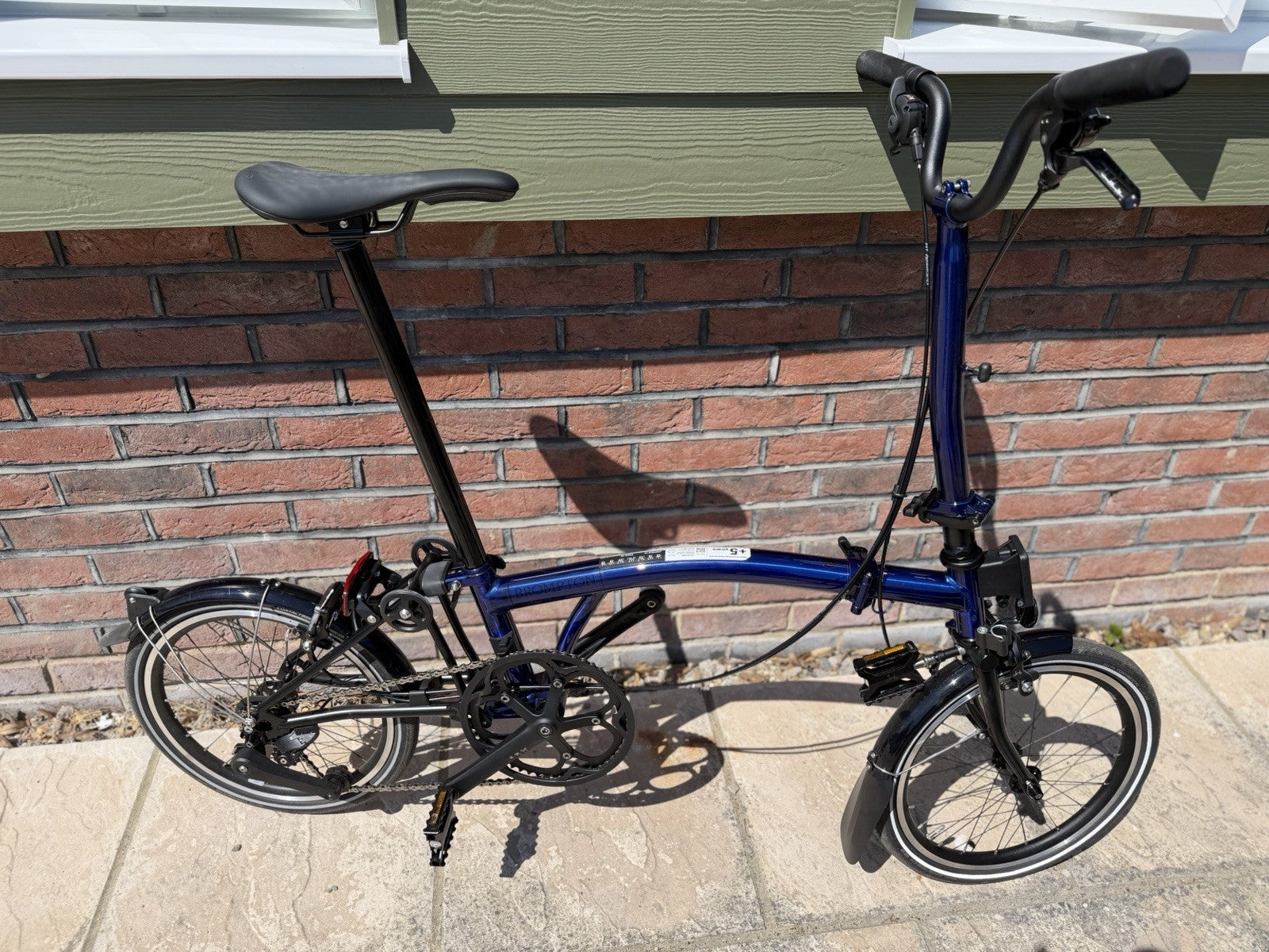 Brompton P Line 4-Speed Folding Bike Bolt Blue Lacquer All Original Accessories