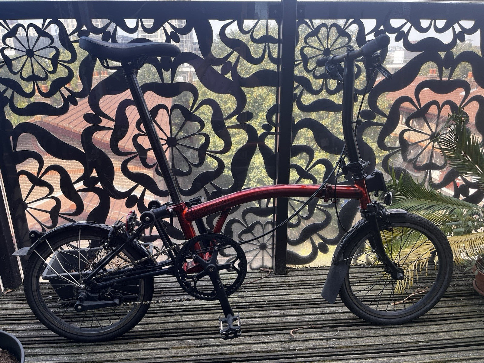 Brompton C Line 2 Speed 2023 Mid Handlebar Folding Bike - Flame Red