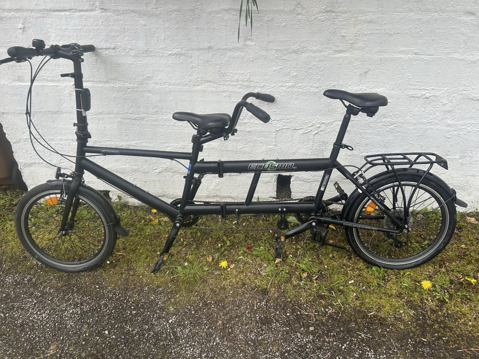 Ecosmo 20TF01BL 20 Inch Wheel Folding Tandem Bicycle Bike - Black