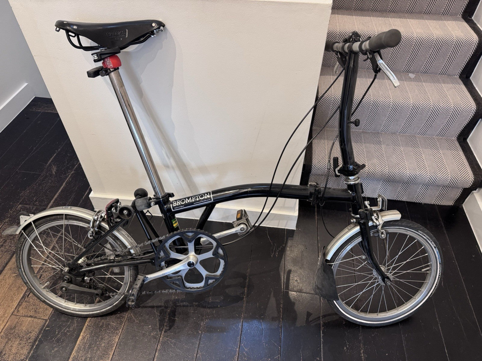 Brompton  Folding Bike,  two speed.  Flat bar