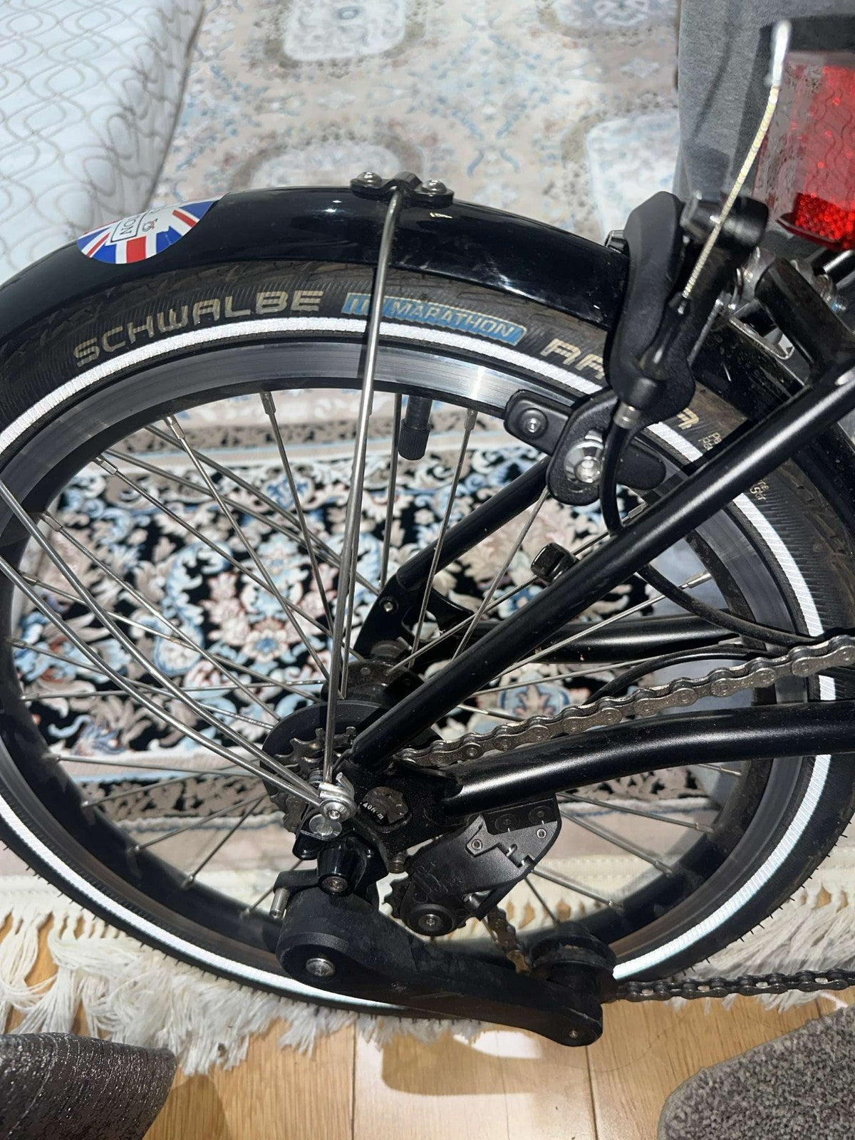 Brompton Folding Bike 16in M Frame Black Caliper Brakes Flat Bar Mudguards