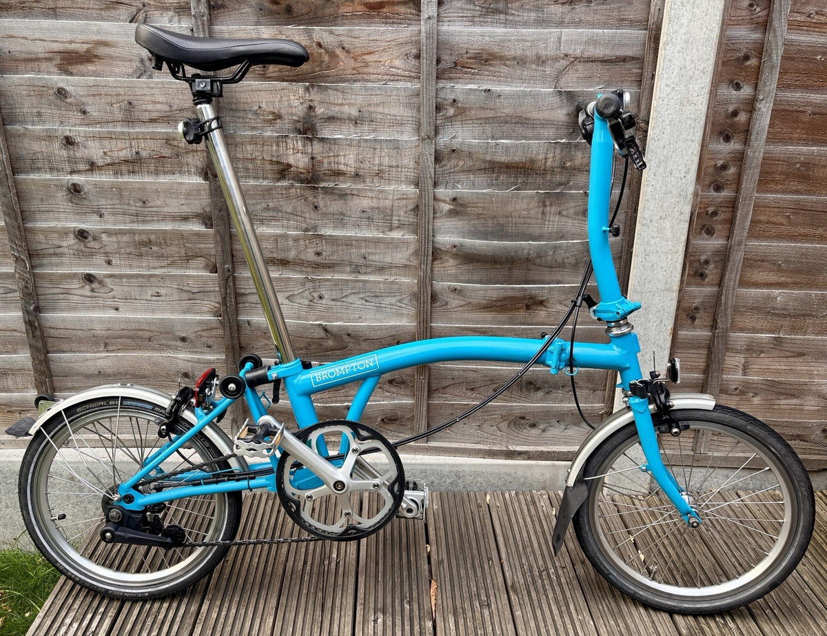 Brompton S2L Folding Bike Blue Lagoon - 2 speeds - 16in Wheels Mudguards