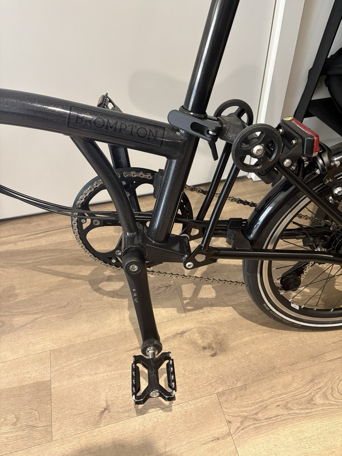 Brompton P Line Explore 12-Speed Mid Handlebar Folding Bike 2024 Midnight Black