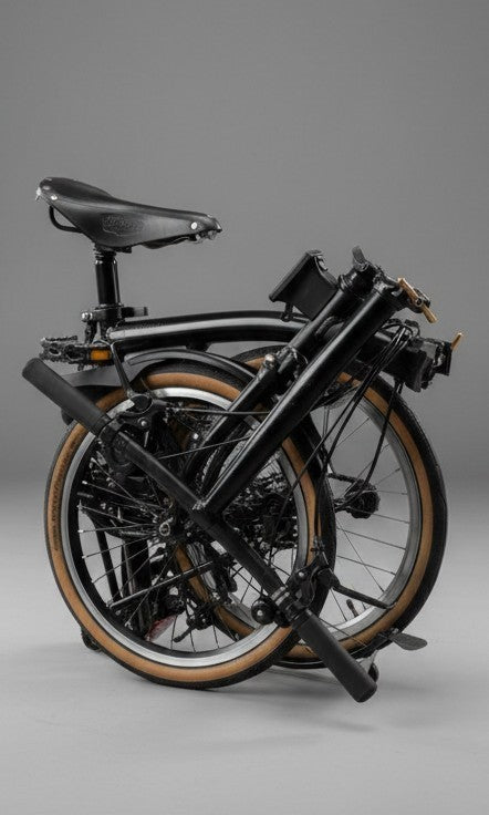 Brompton S6L - Black Edition - Brooks Saddle - Brass Upgrades -  6 Speed