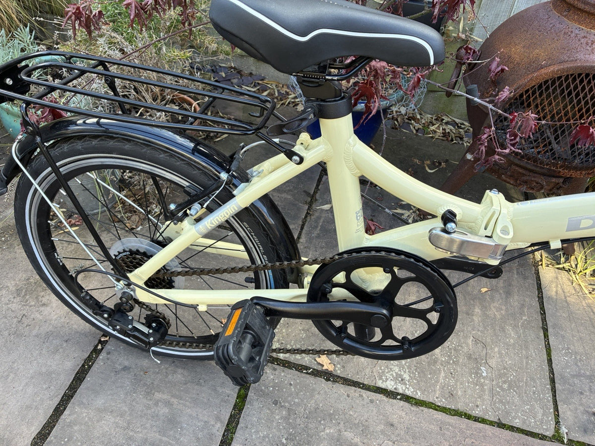 Dawes Kingpin Folding Bike ivory/Black Rear Rack Mudguards V-Brake
