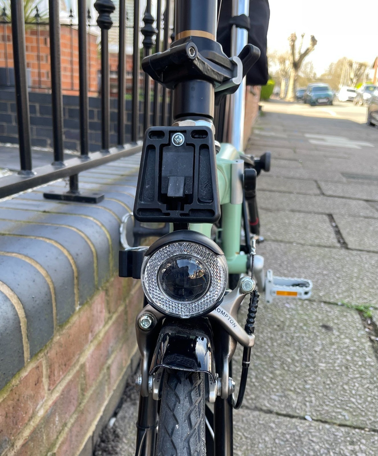 BROMPTON 6-SPEED H-TYPE CUSTOM URBAN TOURER, SAGE GREEN with BLACK EXTREMITIES