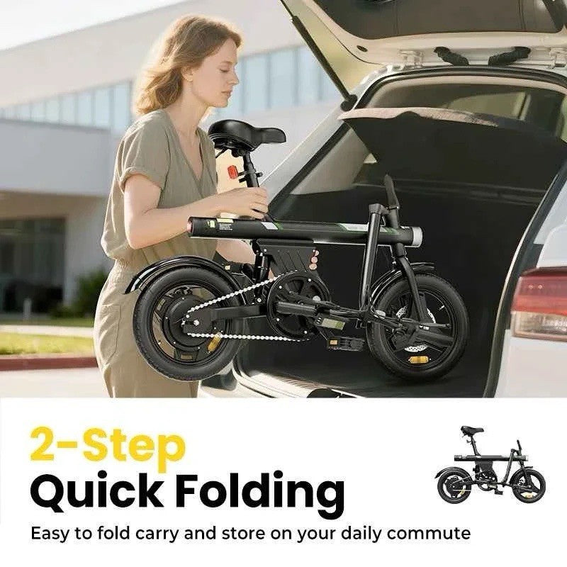 14 inch Electric Bike E-City Bike Folding Commuter E-Bike for Adults 45KM Range