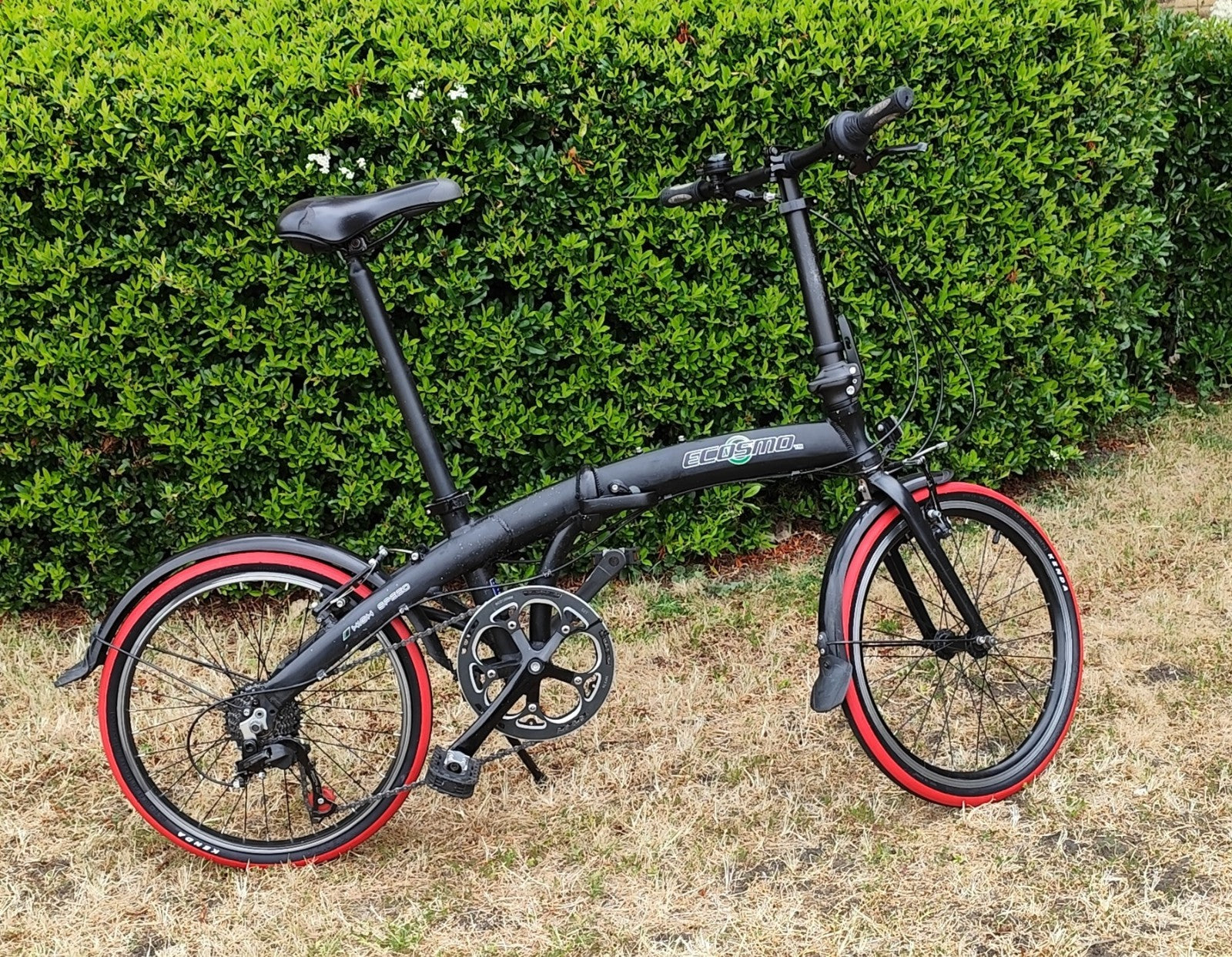 Ecosmo Alloy Folding City Bicycle (20 inch) Black,7 Speed SHIMANO