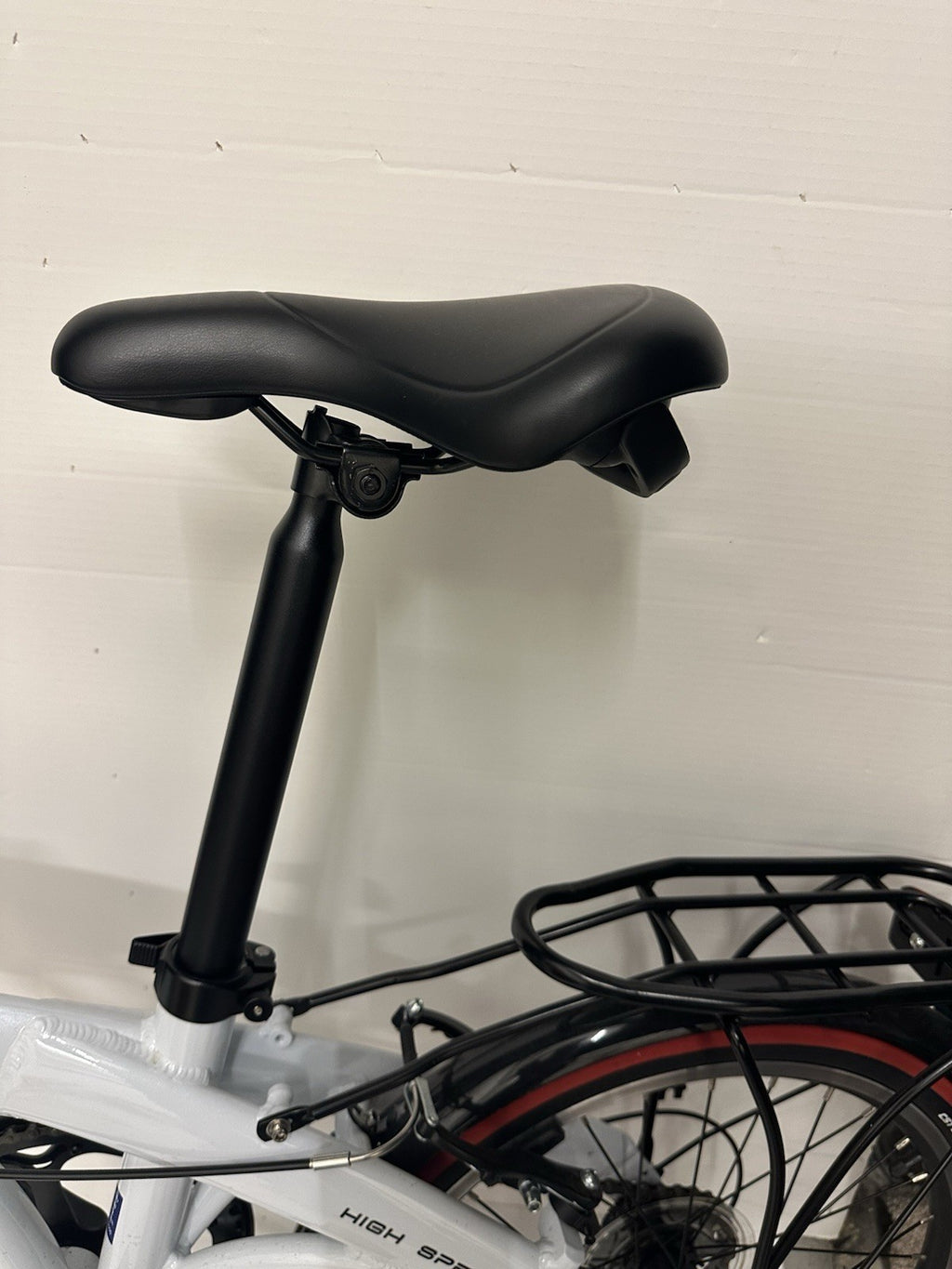 ECOSMO 20” Folding Bike 7 Speed Shimano White Commuter Bicycle – New