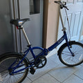 Apollo Tuck 20in Folding Bike Blue/Silver 1 Speed Caliper Brakes Mudguards