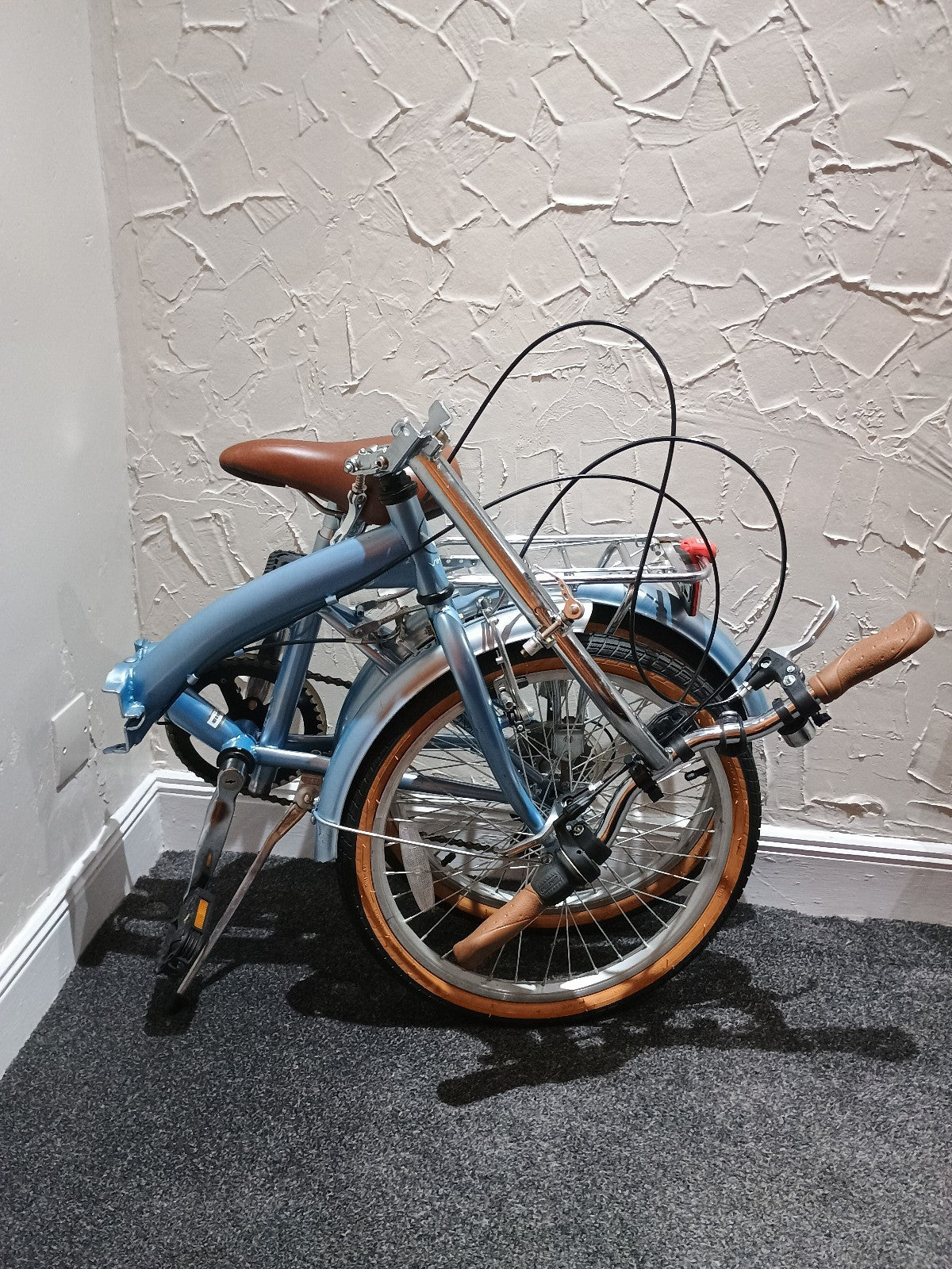 Viking Folding Bicycle - Easystreet 20" Wheels Unisex Light Blue Metallic