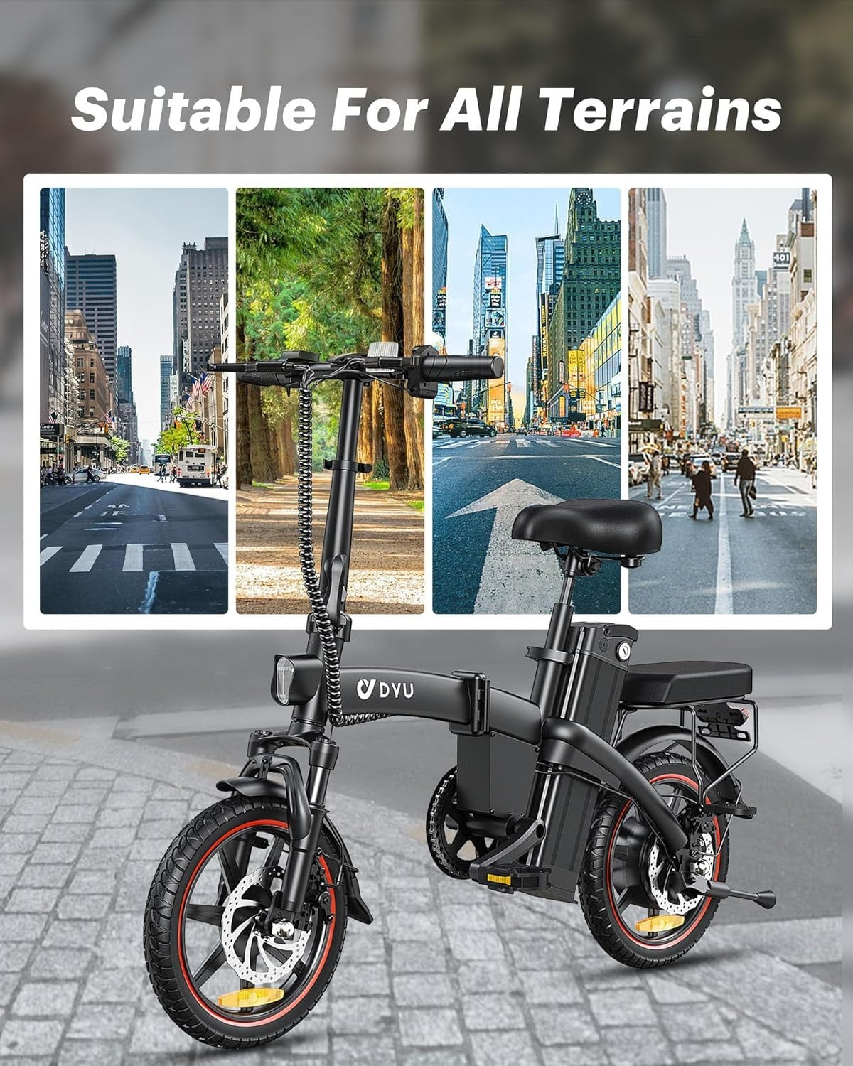 DYU A5 14" Portable Folding bike with LCD Display