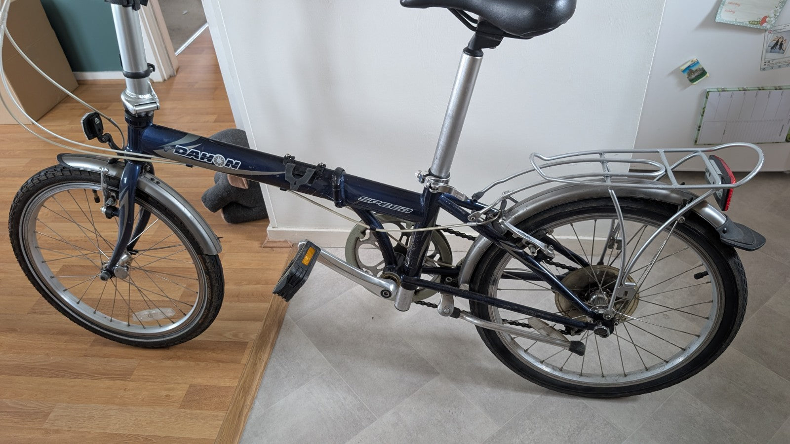 Dahon Speed D7 Folding Bike 20in Blue Aluminium, Rack, Mudguards, V-Brakes
