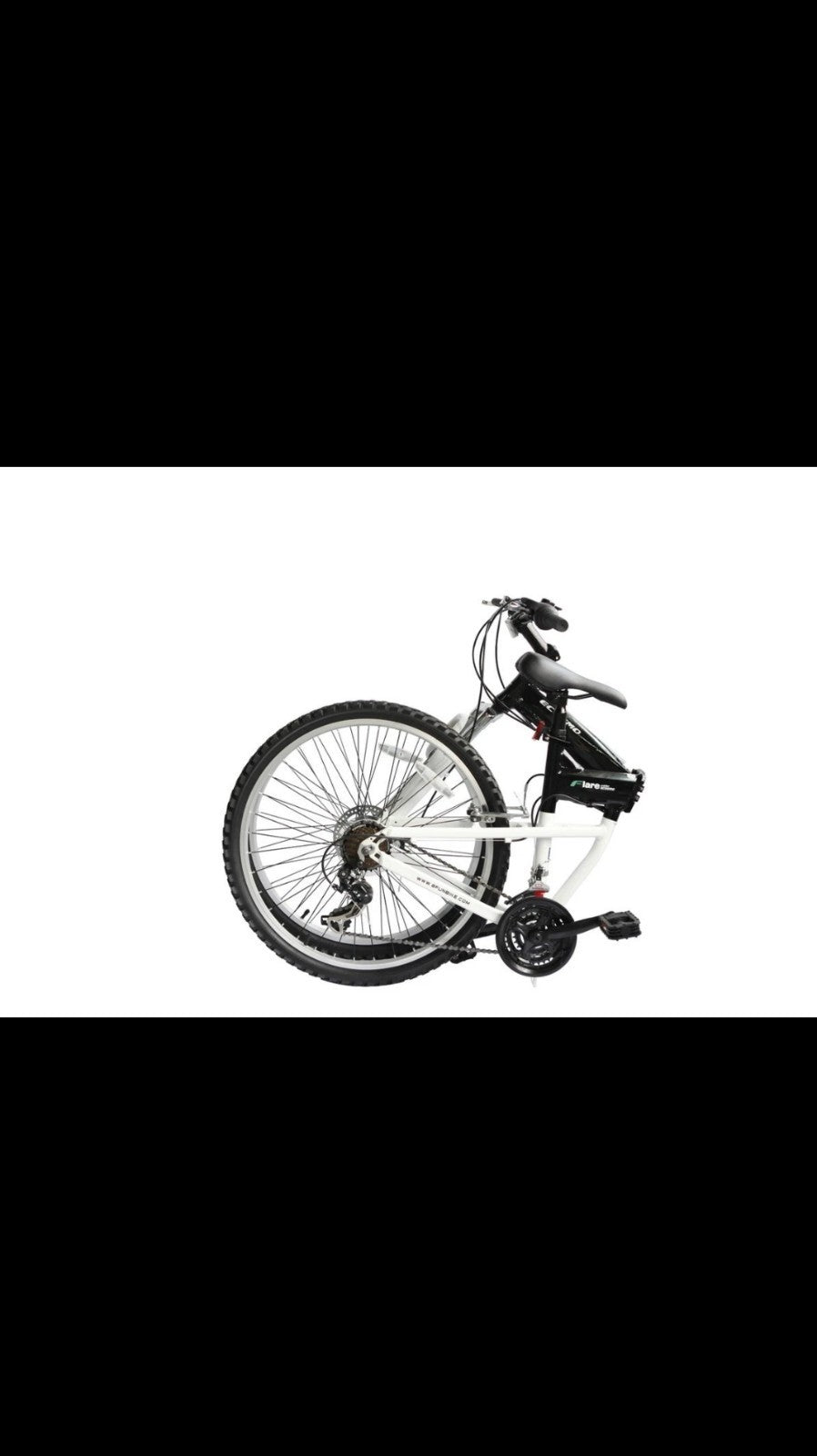ECOSMO 26in Folding Bike Black/White  Gears Mech Disc, Adj Seat