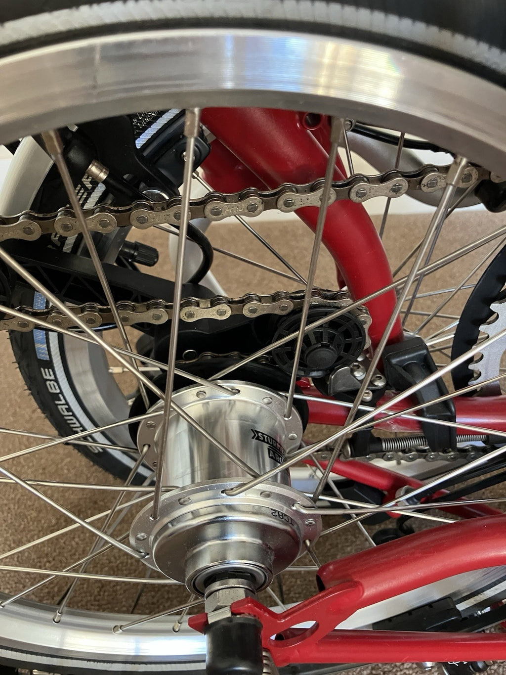 Brompton M6L (C-Line Explore) Folding Bike In House Red