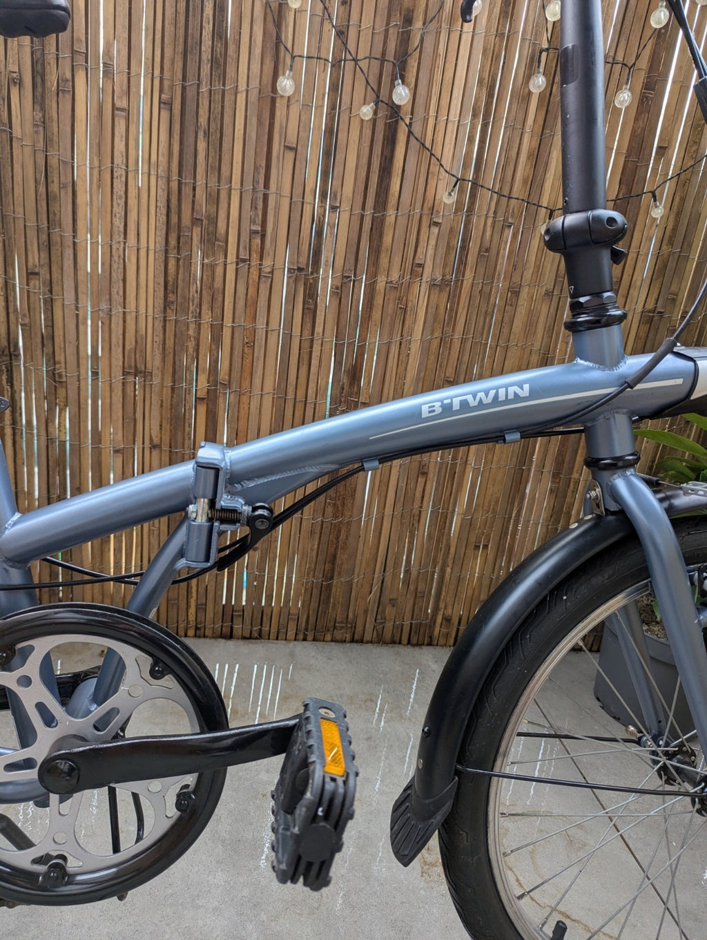 Btwin TILT 120 Blue Grey 6 Speed Folding Bike Compact B'Twin
