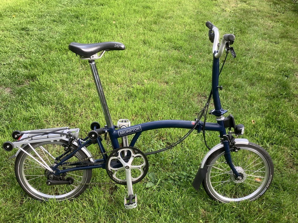Brompton Folding Bike 2 Speed  Tempest Blue. With Dynamo And Rear Rack