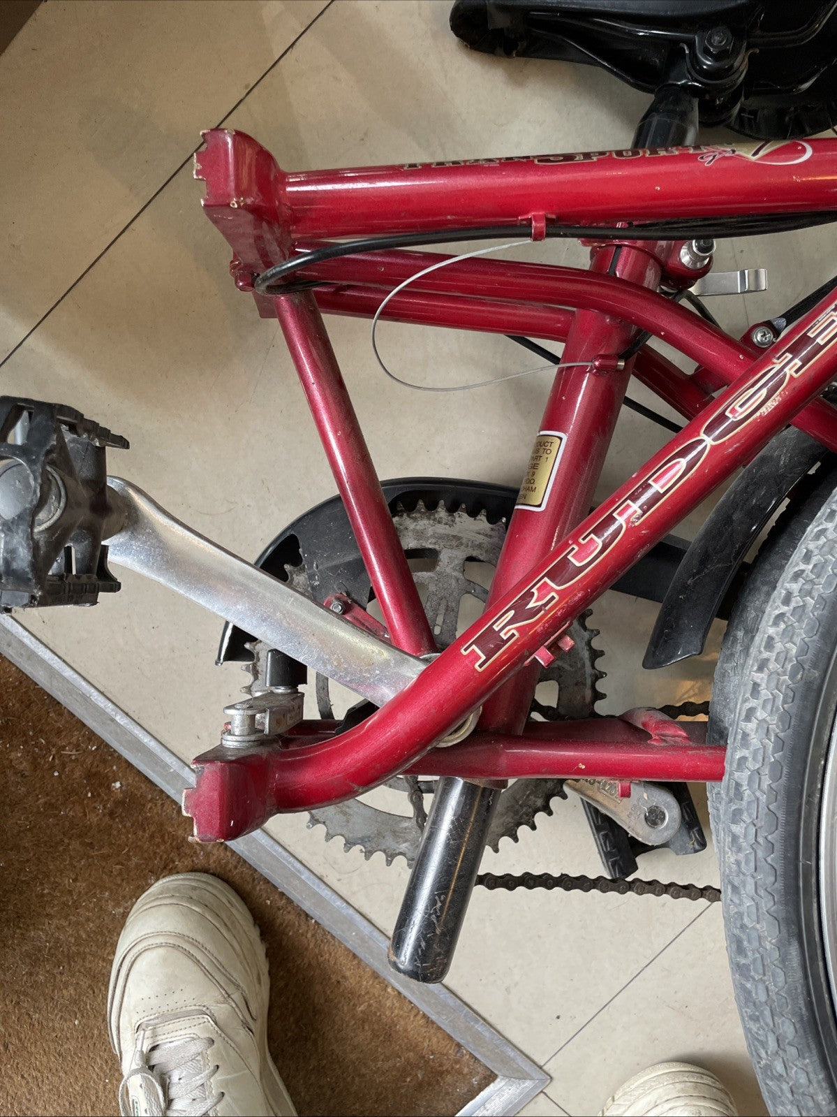 RARE VINTAGE RED RUDGE TRANSPORT 7 FOLD UP BIKE BICYCLE FOR RESTORATION